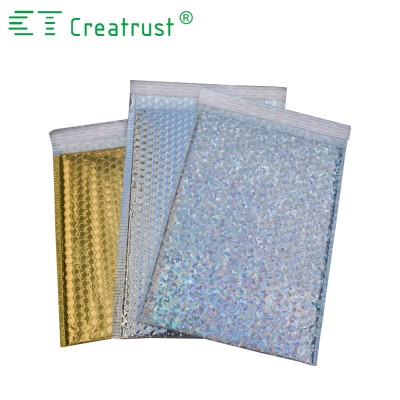 Glamour holographic bubble mailer with superior bubble barrier cushion